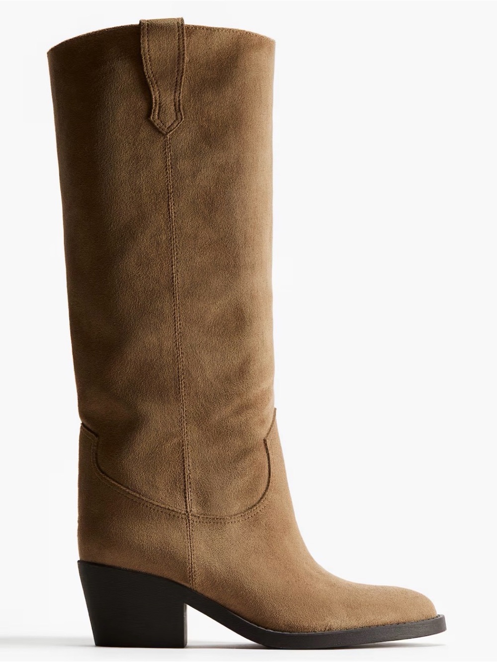 H&M Tan Knee High Western Cowboy Boots Size 8M New